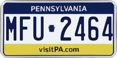 PA license plate MFU2464