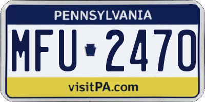 PA license plate MFU2470
