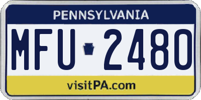 PA license plate MFU2480