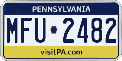 PA license plate MFU2482