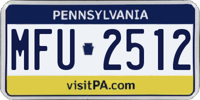 PA license plate MFU2512
