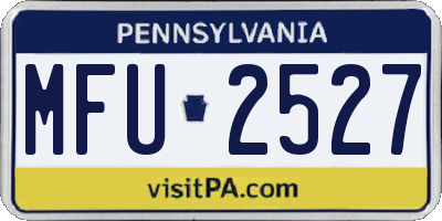 PA license plate MFU2527