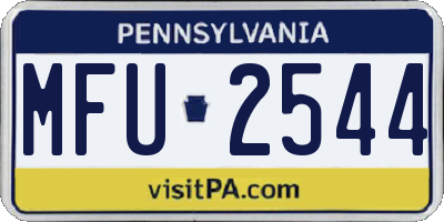 PA license plate MFU2544