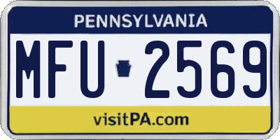 PA license plate MFU2569