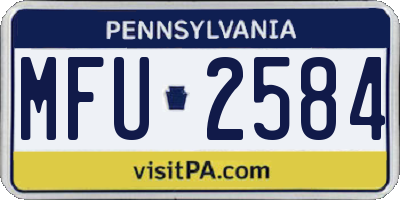PA license plate MFU2584