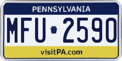 PA license plate MFU2590