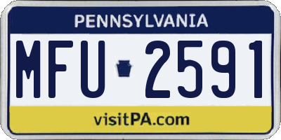 PA license plate MFU2591