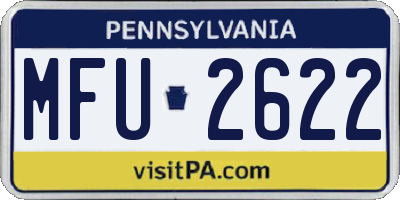 PA license plate MFU2622