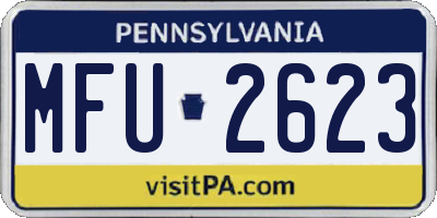 PA license plate MFU2623