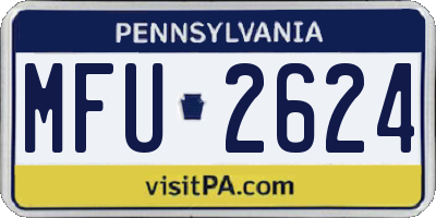 PA license plate MFU2624