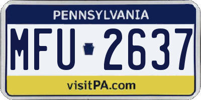PA license plate MFU2637