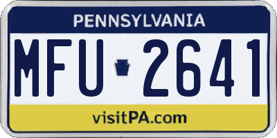 PA license plate MFU2641