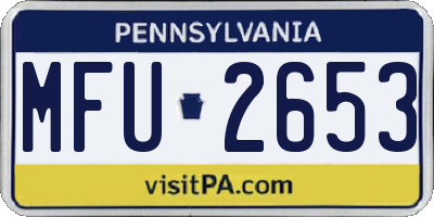 PA license plate MFU2653