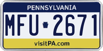 PA license plate MFU2671
