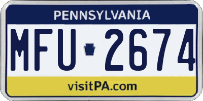 PA license plate MFU2674