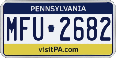 PA license plate MFU2682