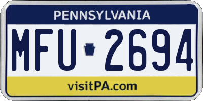 PA license plate MFU2694