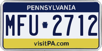 PA license plate MFU2712