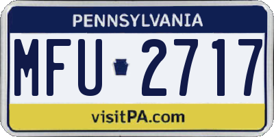 PA license plate MFU2717
