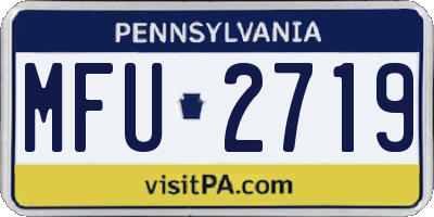 PA license plate MFU2719