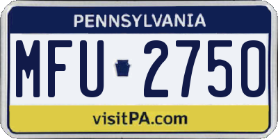 PA license plate MFU2750