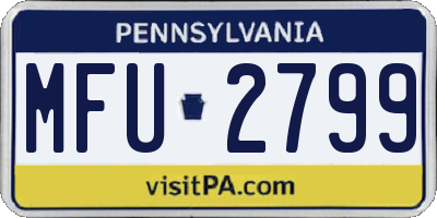 PA license plate MFU2799