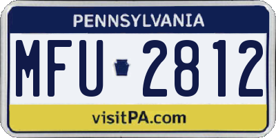 PA license plate MFU2812