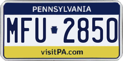 PA license plate MFU2850