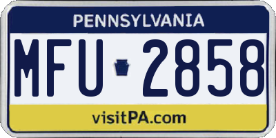 PA license plate MFU2858
