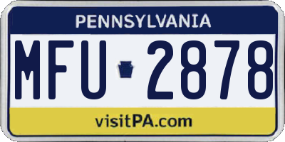 PA license plate MFU2878