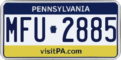 PA license plate MFU2885