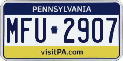 PA license plate MFU2907