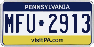 PA license plate MFU2913