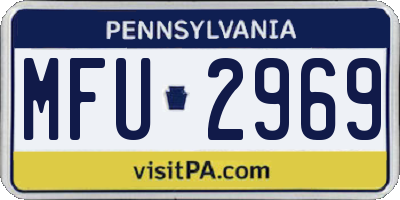 PA license plate MFU2969