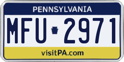 PA license plate MFU2971