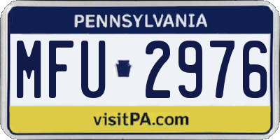 PA license plate MFU2976