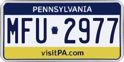 PA license plate MFU2977