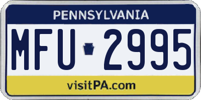 PA license plate MFU2995