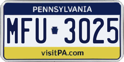 PA license plate MFU3025