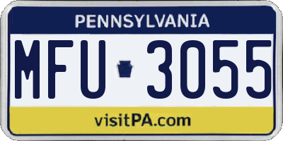 PA license plate MFU3055