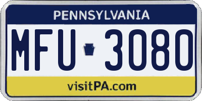 PA license plate MFU3080