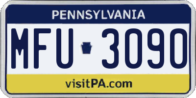 PA license plate MFU3090