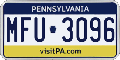 PA license plate MFU3096