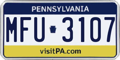 PA license plate MFU3107