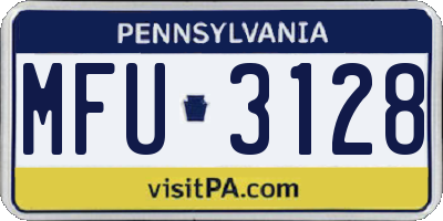 PA license plate MFU3128