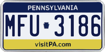 PA license plate MFU3186