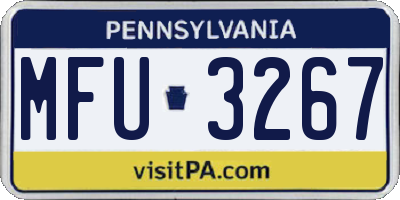 PA license plate MFU3267