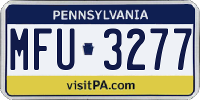 PA license plate MFU3277