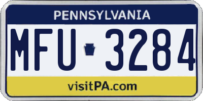 PA license plate MFU3284