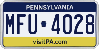 PA license plate MFU4028